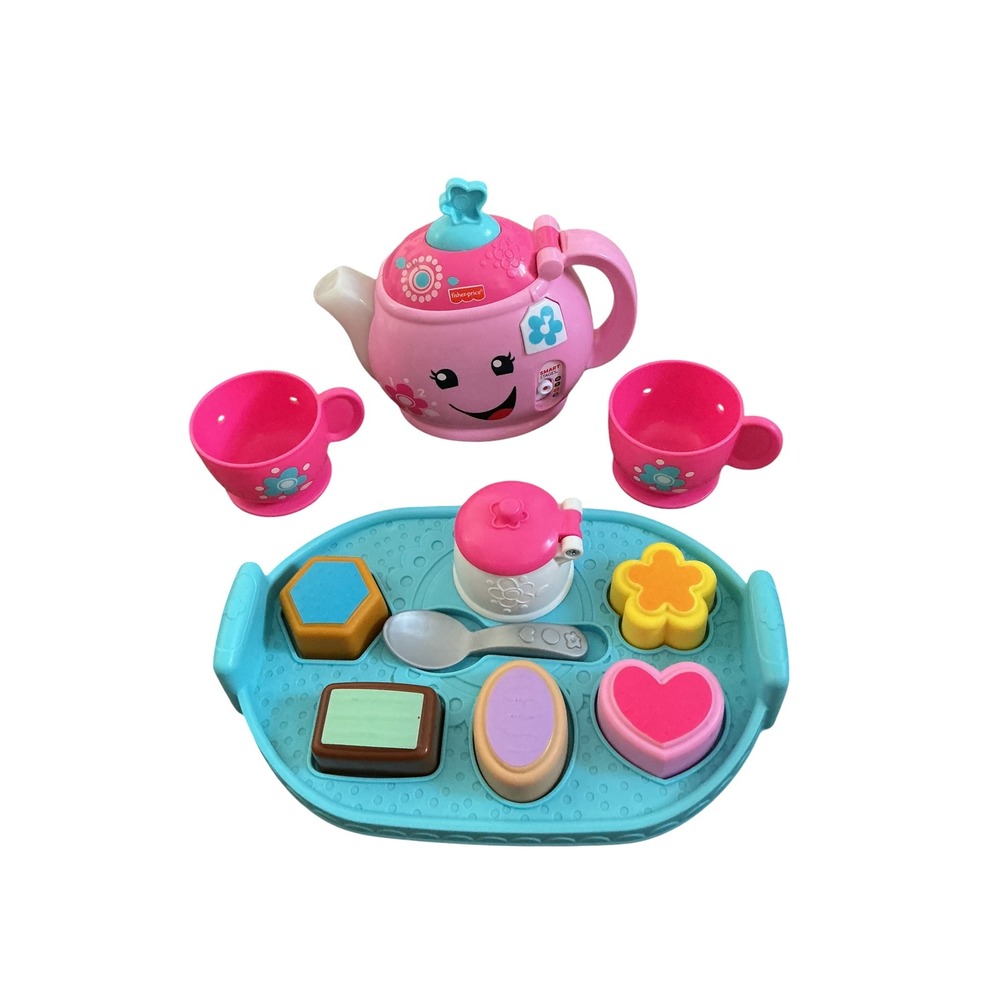 Fisher-Price Laugh & Learn Sweet Manners Tea Set Pink Toddler Musical Toy DYM76